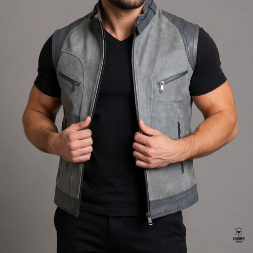 Gilet en cuir pour Hommes -vintage- 215 5 azdazddz