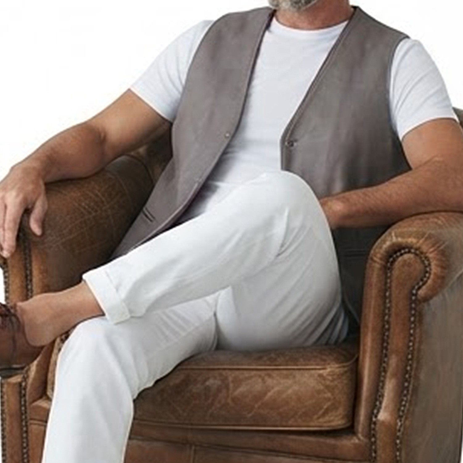 Gilet en cuir Gris ref : GGC8852 4 ezdfzeded