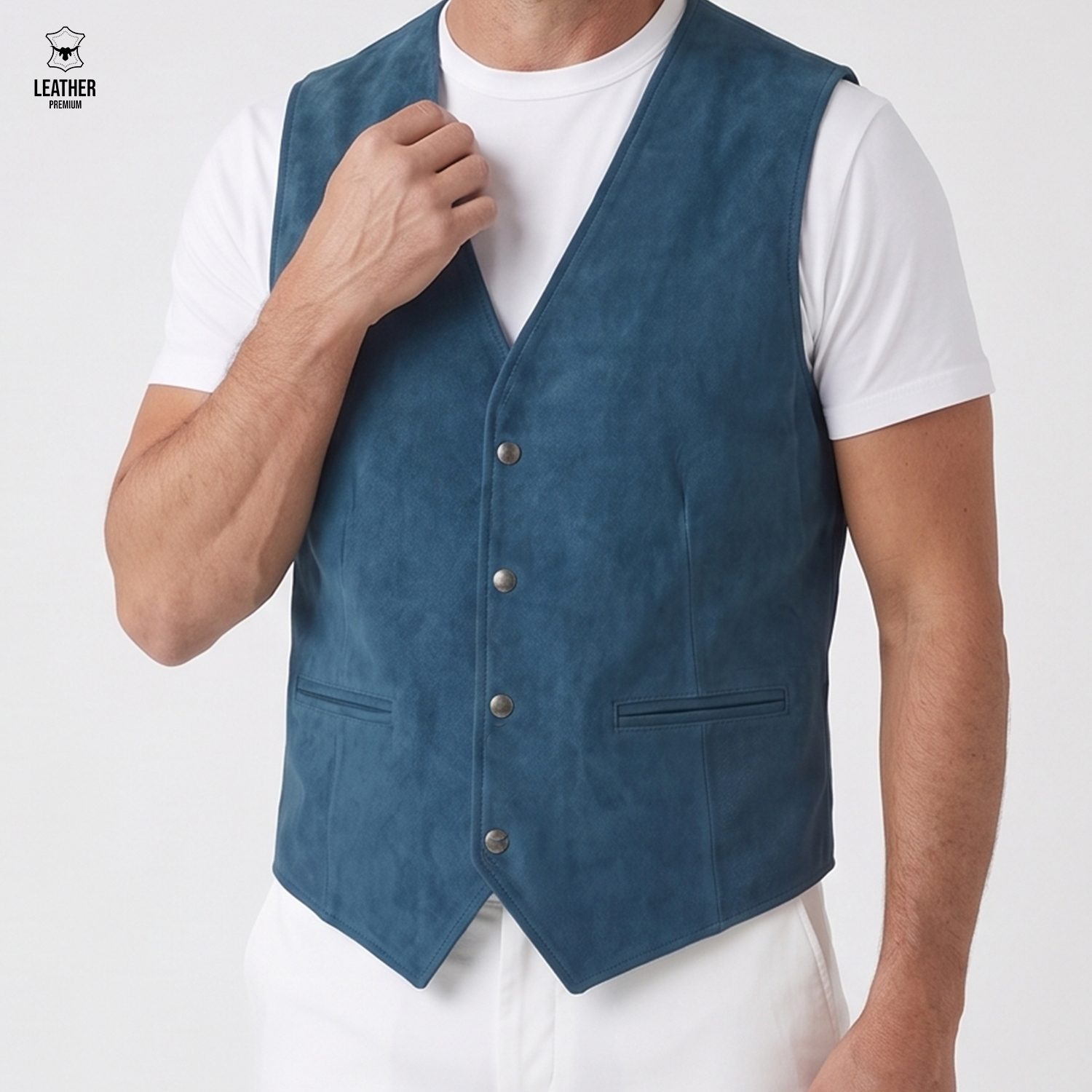 Gilet en daim pour Hommes REF: GBD855 4 zefzefezvzesf