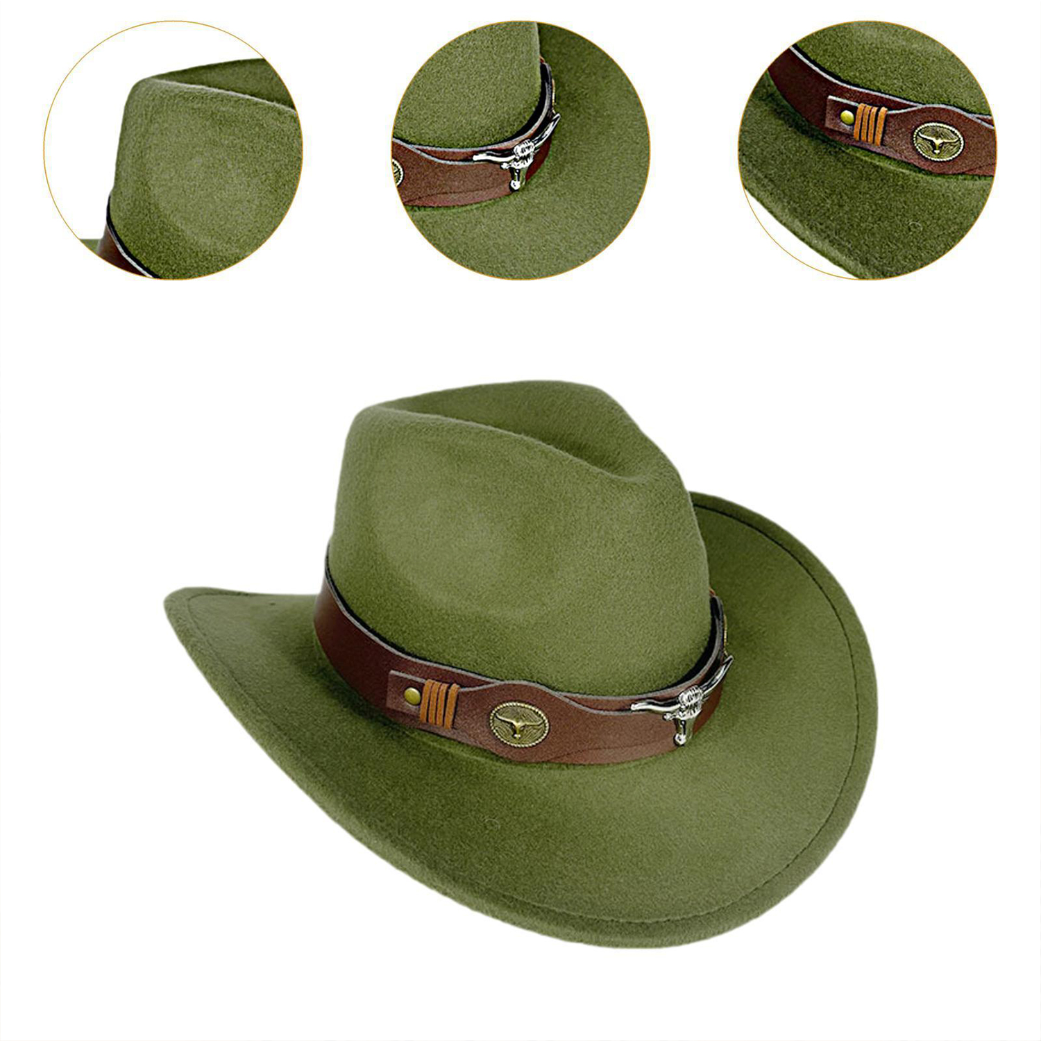Chapeaux de Cowboy occidentaux en daim – photo 2