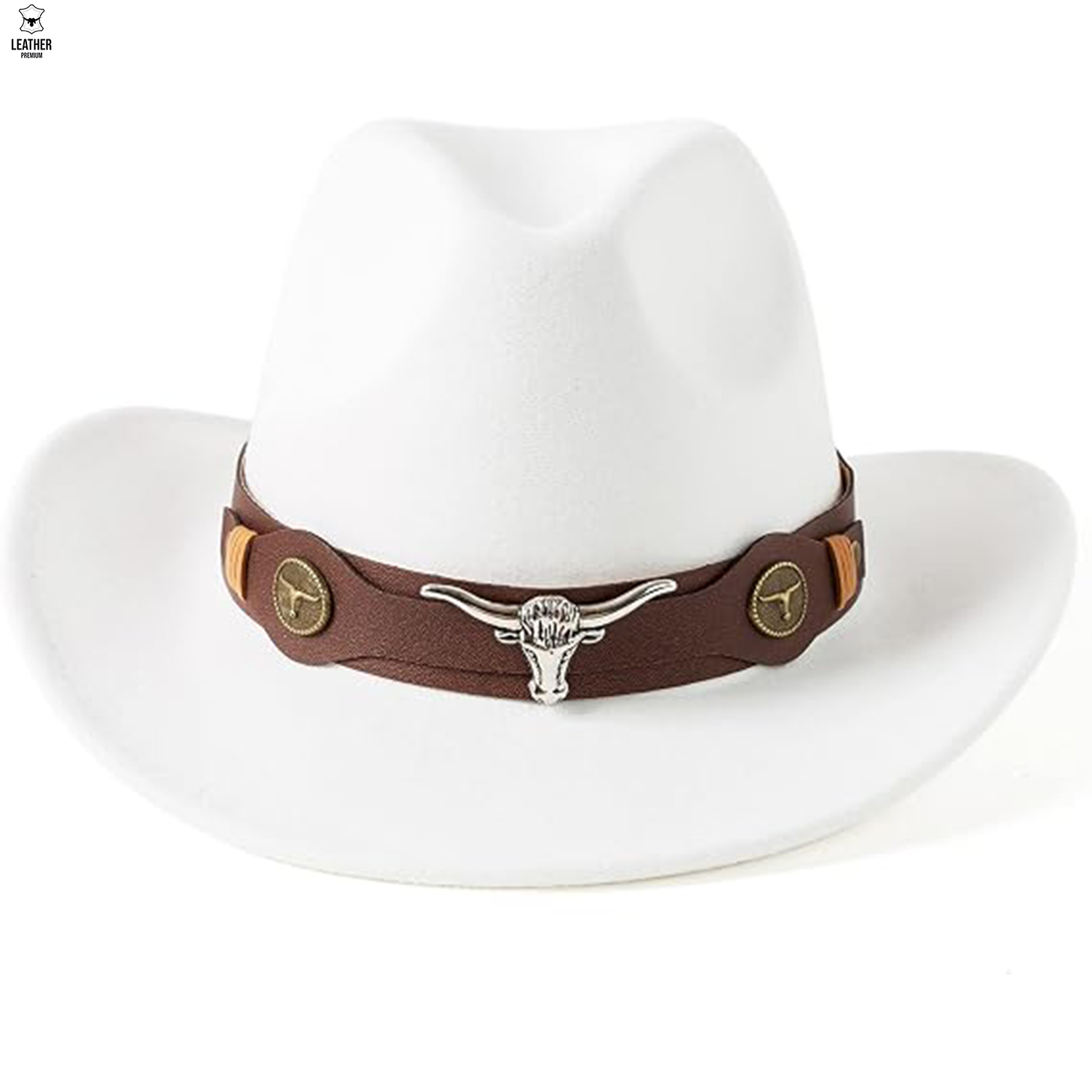 Chapeau de cowboy classique Blanc western élégant avec ceinture style western cowboy – photo 2