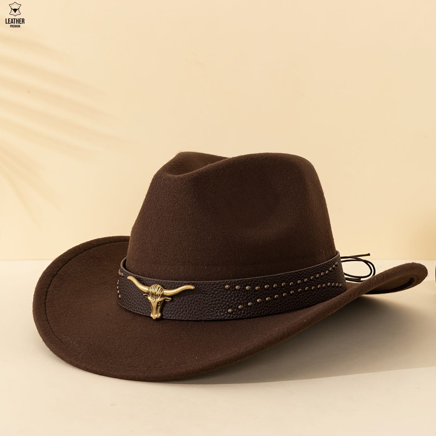 Chapeaux de Cowboy occidentaux en daim Marron – photo 1