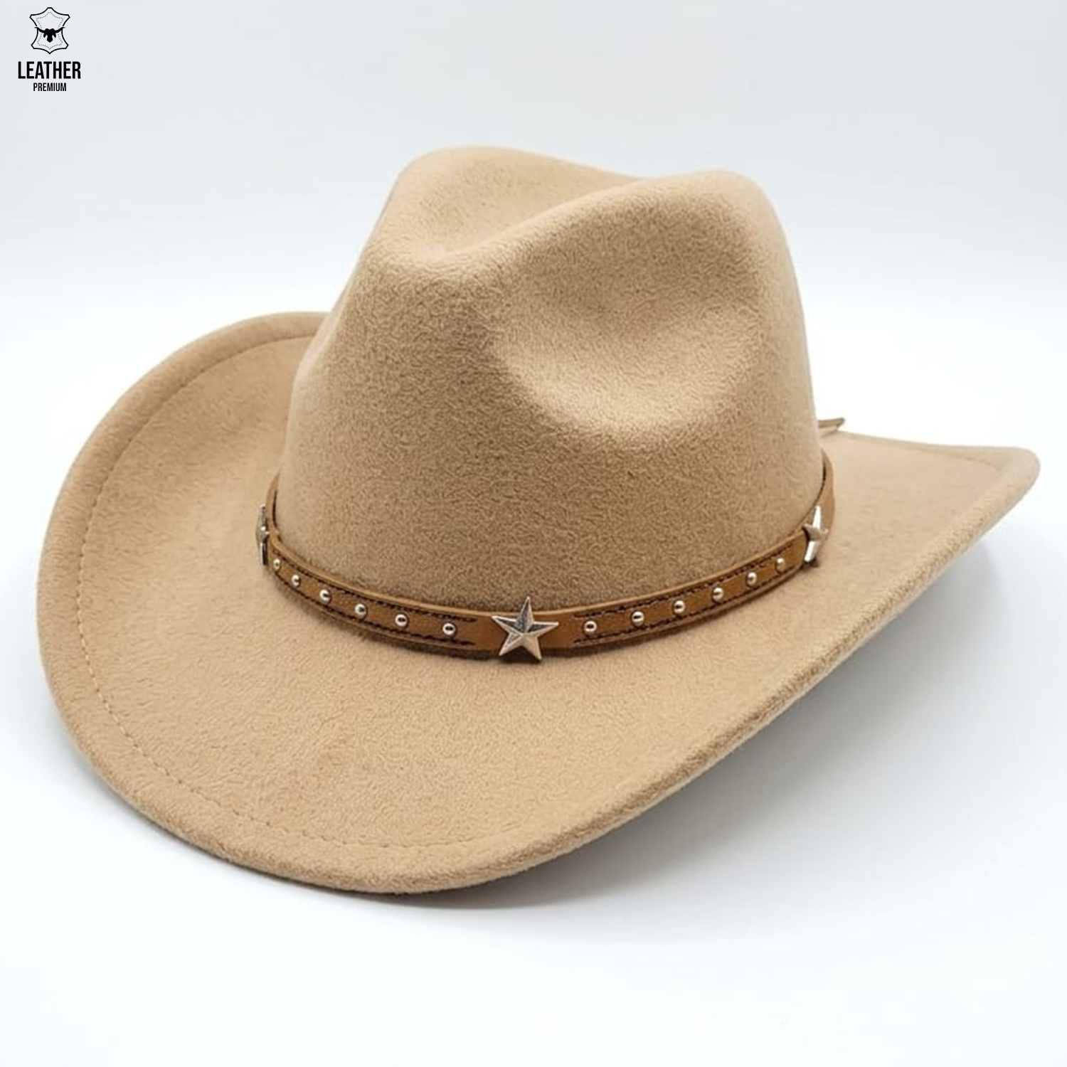 Chapeaux de Cowboy occidentaux en daim Camel – photo 1